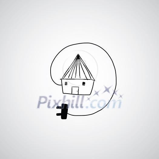 home power efficiency vector hand drawn home power efficiency vector hand drawn