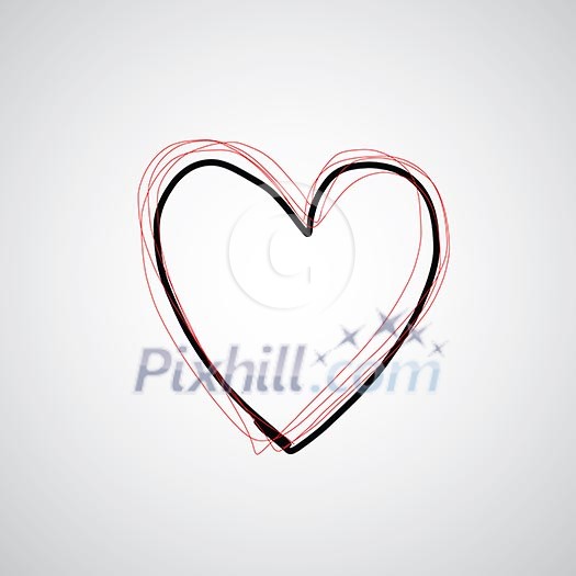 vector hand drawn heart of love vector hand drawn heart of love