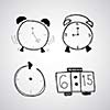 Time icon vector hand drawn sketch 