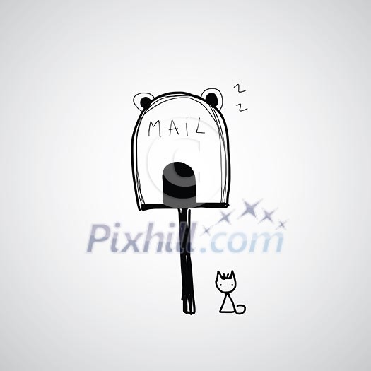  letter mailbox icon vector cartoon 
