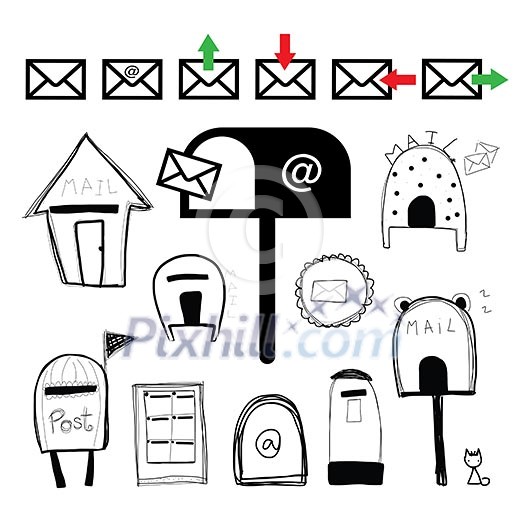 mailbox and post box vector design 