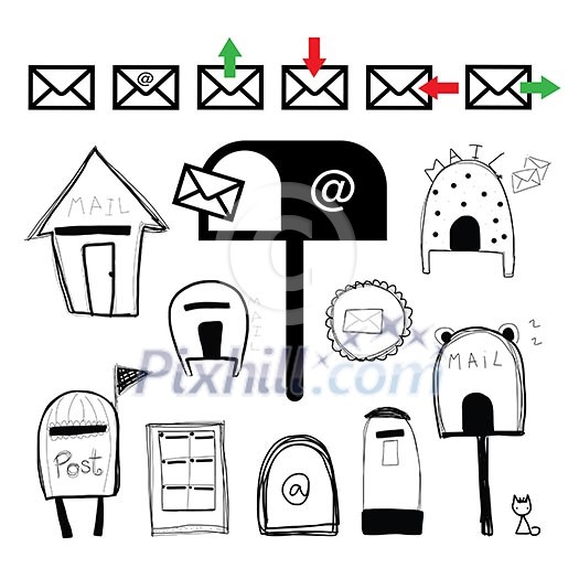 mailbox and post box vector design mailbox and post box vector design