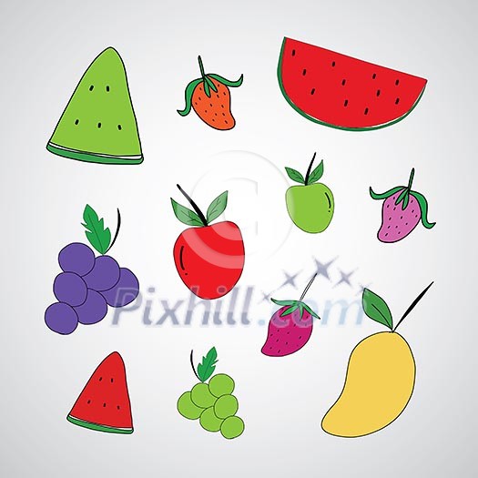 fruit vector hand drawn cartoon  