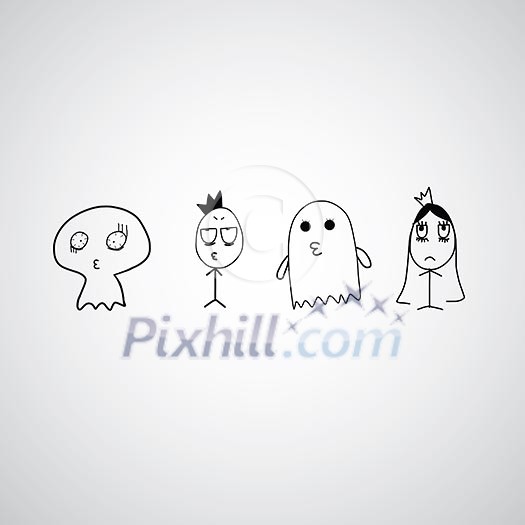cute ghost vector hand drawn cartoon cute ghost vector hand drawn cartoon