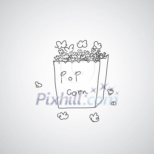 popcorn hand drawn vector cartoon popcorn hand drawn vector cartoon
