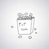 popcorn  hand drawn vector cartoon 