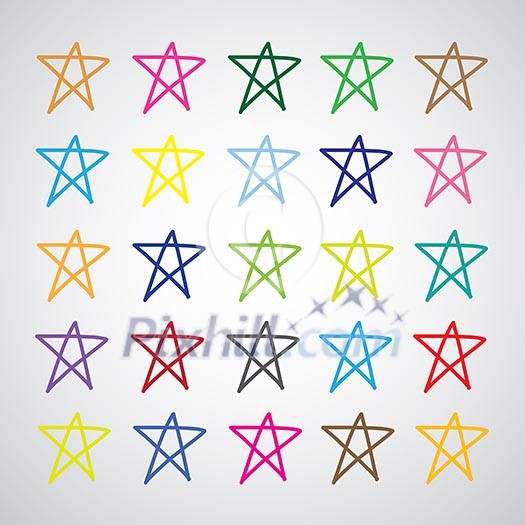 star set vector hand drawn star set vector hand drawn