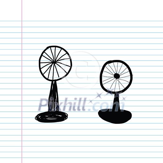 vector hand drawn cartoon of fan vector hand drawn cartoon of fan