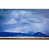 Gathering storm in Himalayas mountains. Ladakh, India