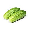 Two green cucumbers isolated on white background