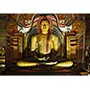 Ancient Buddha image in Dambulla Rock Temple caves, Sri Lanka