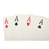 Four old cards (aces) close up