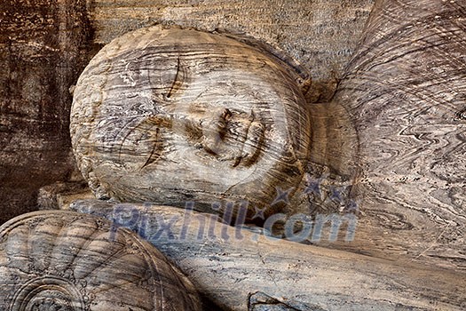 Close-up of Reclining Buddha, Gal Vihara, Polonnaruwa, Sri Lanka Close-up of Reclining Buddha, Gal Vihara, Polonnaruwa, Sri Lanka