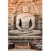 Ancient sitting Buddha image, Gal Vihara, Polonnaruwa, Sri Lanka