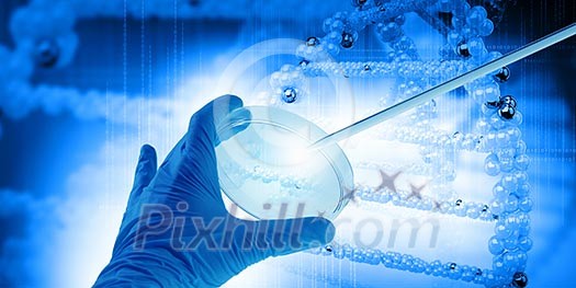 Close up image of human hand holding test tube. Science concept Close up image of human hand holding test tube. Science concept