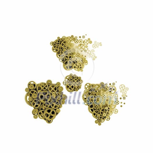 Abstract image of radioactive sign made of gears Abstract image of radioactive sign made of gears