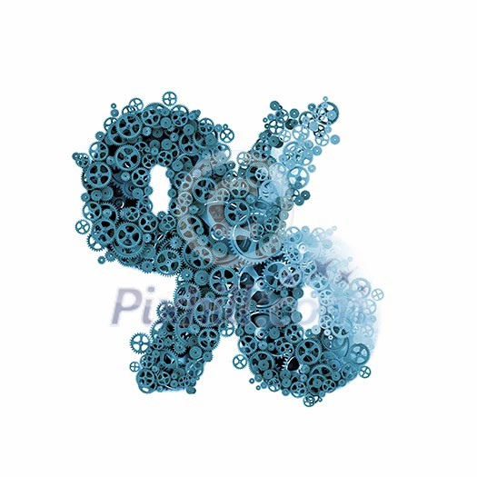 Abstract image of percentage sign made of gears