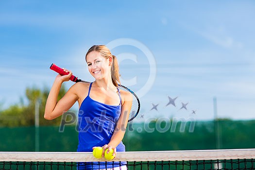Portrait of a pretty young tennis player with copyspace Portrait of a pretty young tennis player with copyspace
