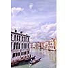 venice, beautiful romantic italian city on sea with great canal and gondolas