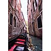 venice, beautiful romantic italian city on sea with great canal and gondolas