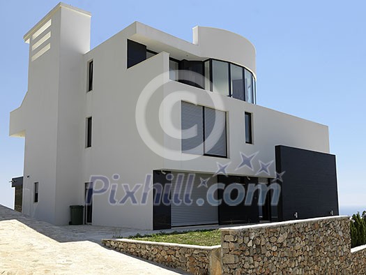 External view of a contemporary house modern villa