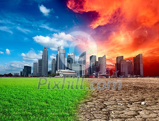 Global warming effect in city