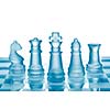 Glass chess on chess board