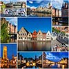 Mosaic collage storyboard of Belgium tourist views travel images