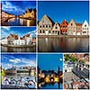 Mosaic collage storyboard of Belgium tourist views travel images