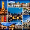 Mosaic collage storyboard of Belgium tourist views travel images