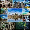 Collage of Cambodia travel images of tourist landmarks