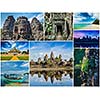 Collage of Cambodia travel images of tourist landmarks