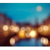 Defocused blurred background of European city Bruges Brugge, Belgium in evening