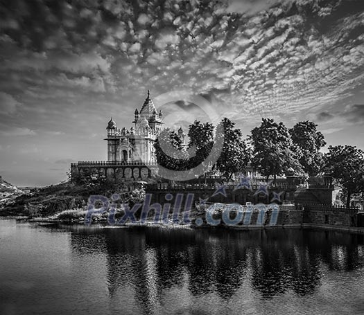 Jaswanth Thada mausoleum on sunset, Jodhpur, Rajasthan, India. Black and white version Jaswanth Thada mausoleum on sunset, Jodhpur, Rajasthan, India. Black and white version