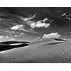 Dunes of Thar Desert. Sam Sand dunes, Rajasthan, India. Black and white version