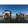 Stilted houses in village on Inle lake, Myanmar