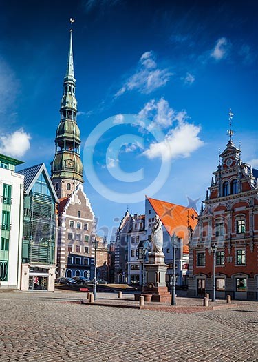 Riga Town Hall Square and St. Peter's Church, Riga, Latvia
