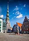 Riga Town Hall Square and St. Peter's Church, Riga, Latvia