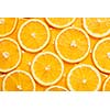 Colorful orange citrus fruit slices background top view