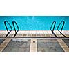 Metal ladder to swimming pool