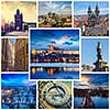 Mosaic collage storyboard of Prague tourist views travel images