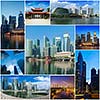 Mosaic collage storyboard of Singapore tourist views travel images