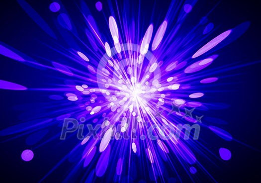 Abstract background image of blue bokeh lights and beams Abstract background image of blue bokeh lights and beams