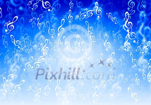 Abstract background image of blue bokeh lights and beams