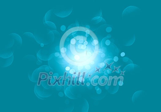 Abstract background image of blue bokeh lights and beams Abstract background image of blue bokeh lights and beams