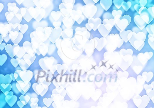 Abstract background image of blue bokeh lights and beams