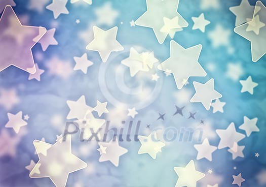 Abstract background image of blue stars lights and beams