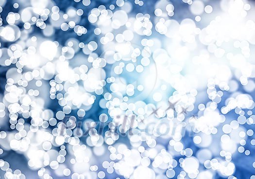 Abstract background image of blue bokeh lights and beams