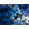 Abstract background image of blue bokeh lights and beams