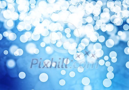 Abstract background image of blue bokeh lights and beams